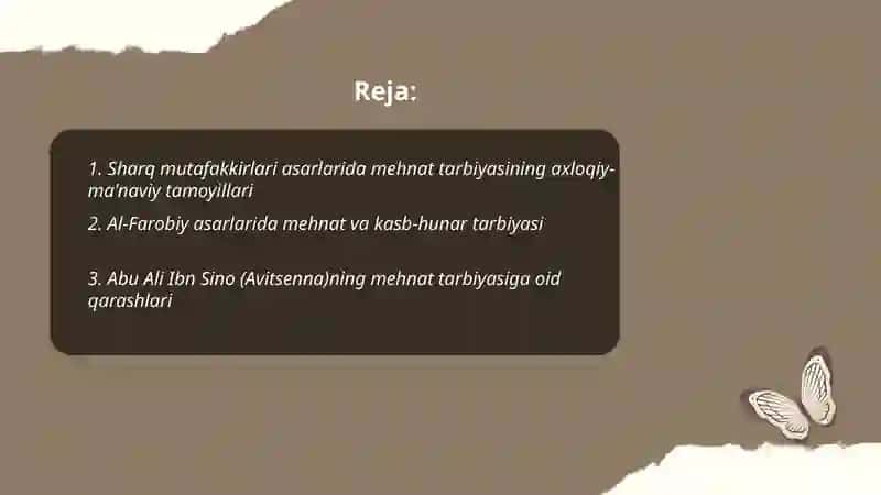 Sharq mutafakkirlarining asarlarida mehnat tarbiyasi haqida 2