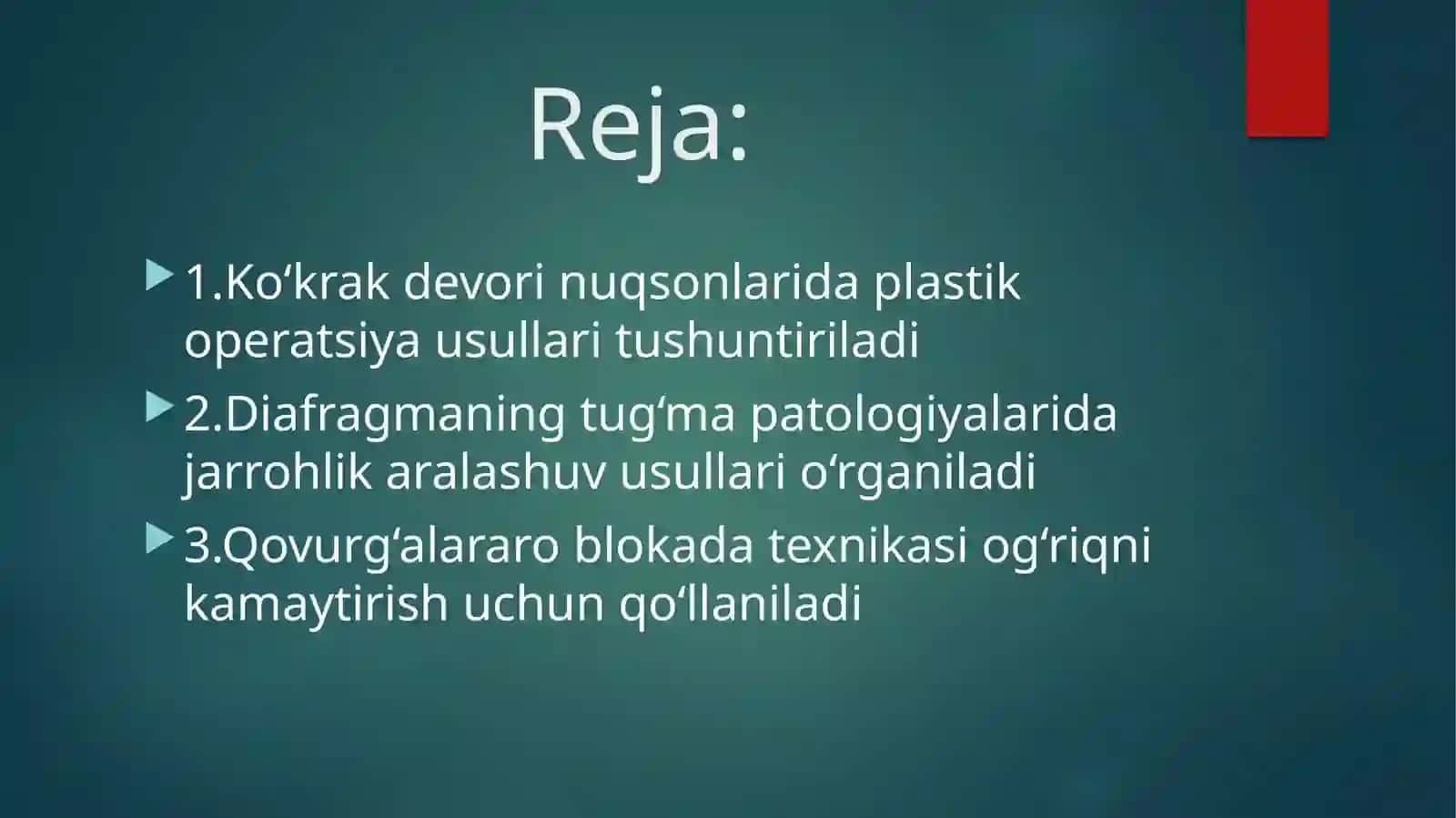 Ko‘krak devori tug‘ma va orttirilgan nuqsonlarida operatsiyalar 2