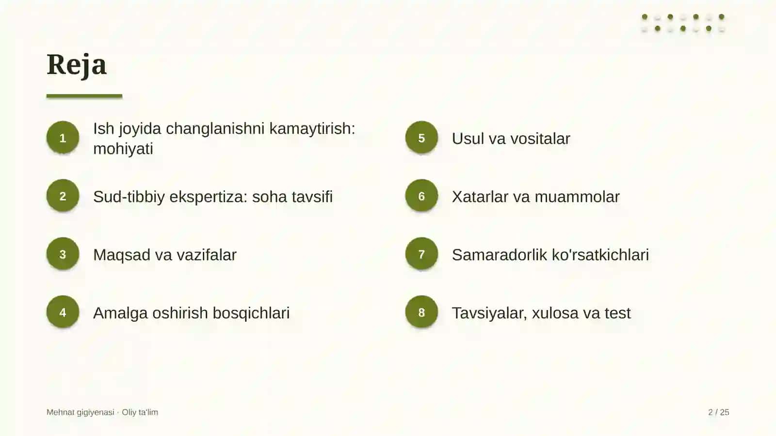 sud tibbiy ekspertiza muassasalarida ish joyida changlanishni kamaytirish 3613 2