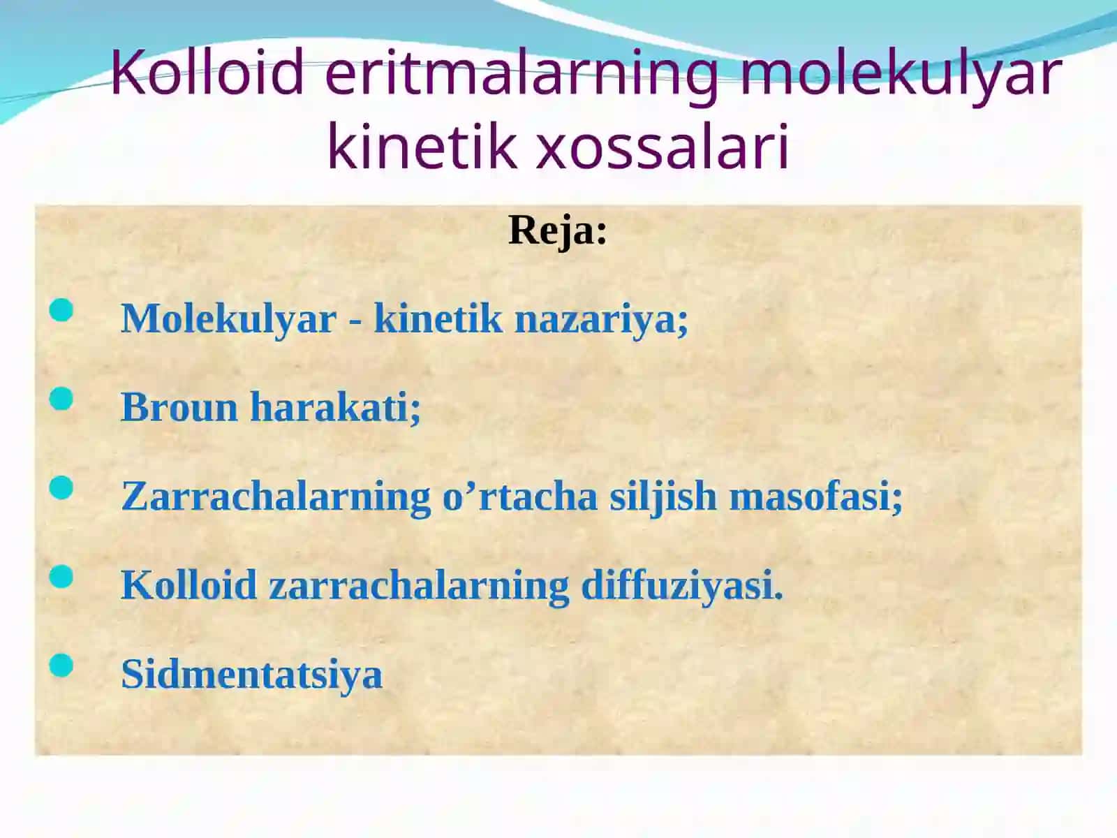Kolloid eritmalarning molekulyar kinetik xossalari 2