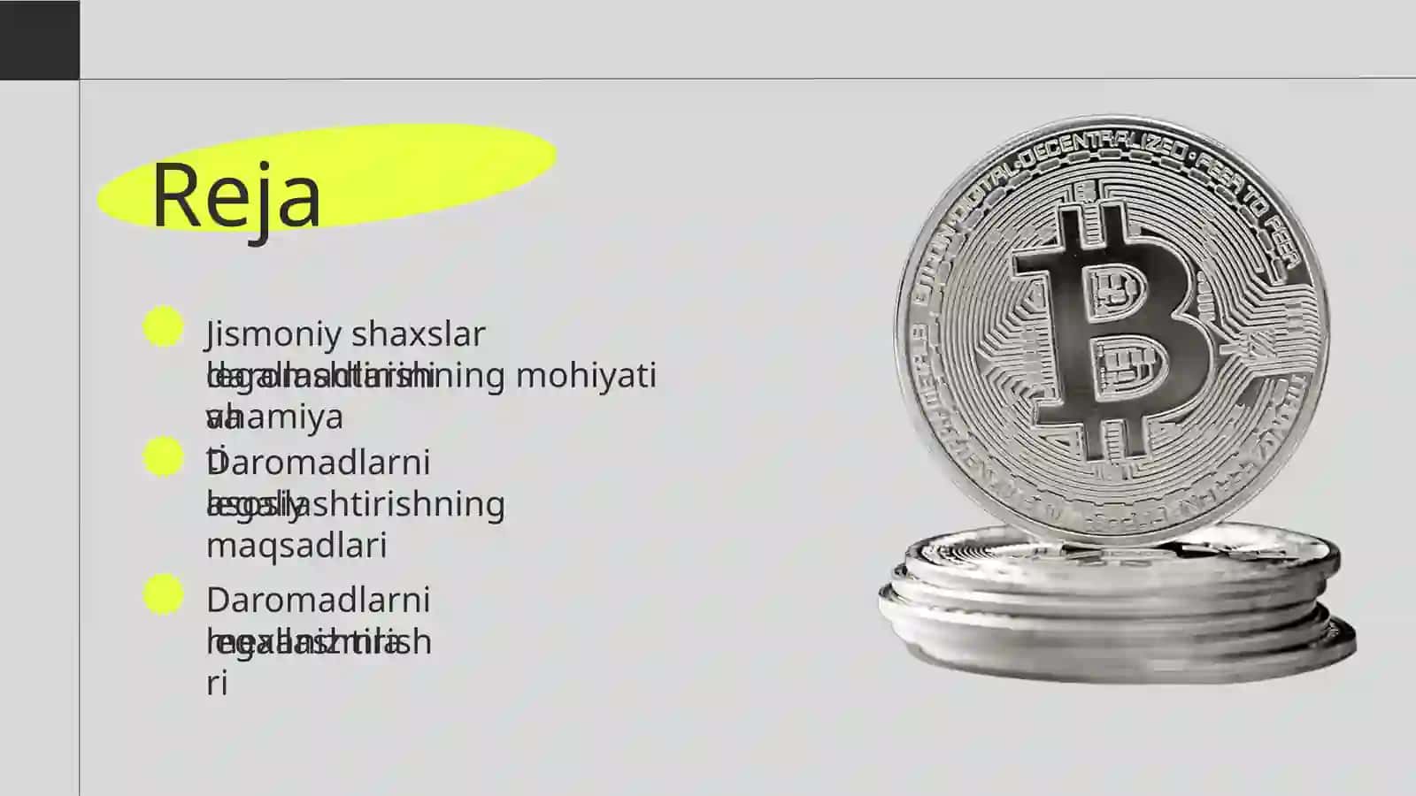 Soliq siyosatida jismoniy shaxslar daromadlarini legallashtirish ( maqsad va mexanizmlar ) 2