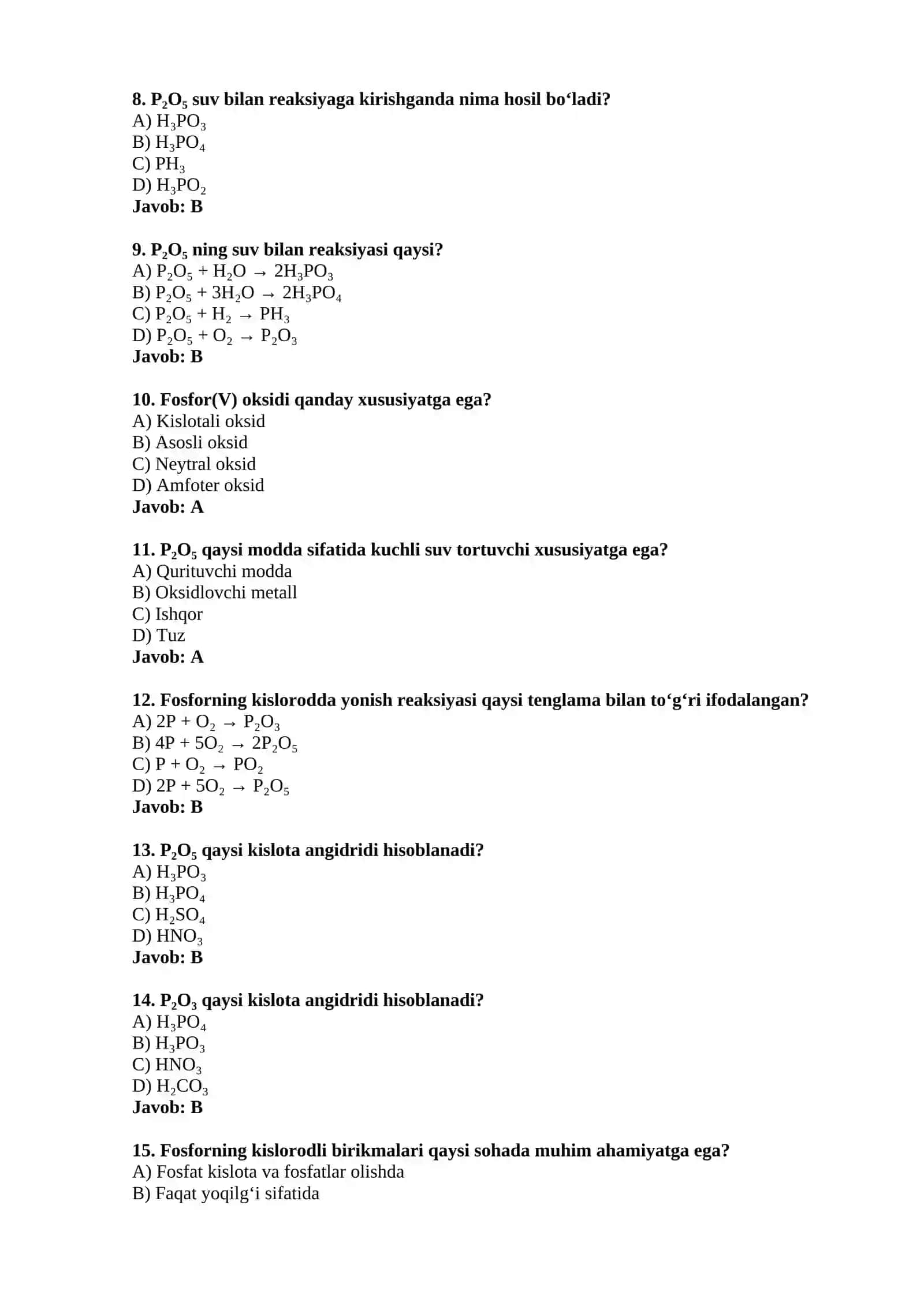Fosforning kislorodli birikmalari 2
