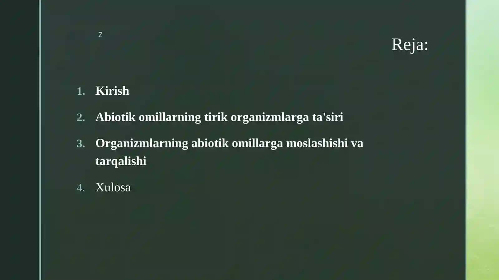 abiotik omillarning tirik organizmlar tarqalishiga tasiri 2