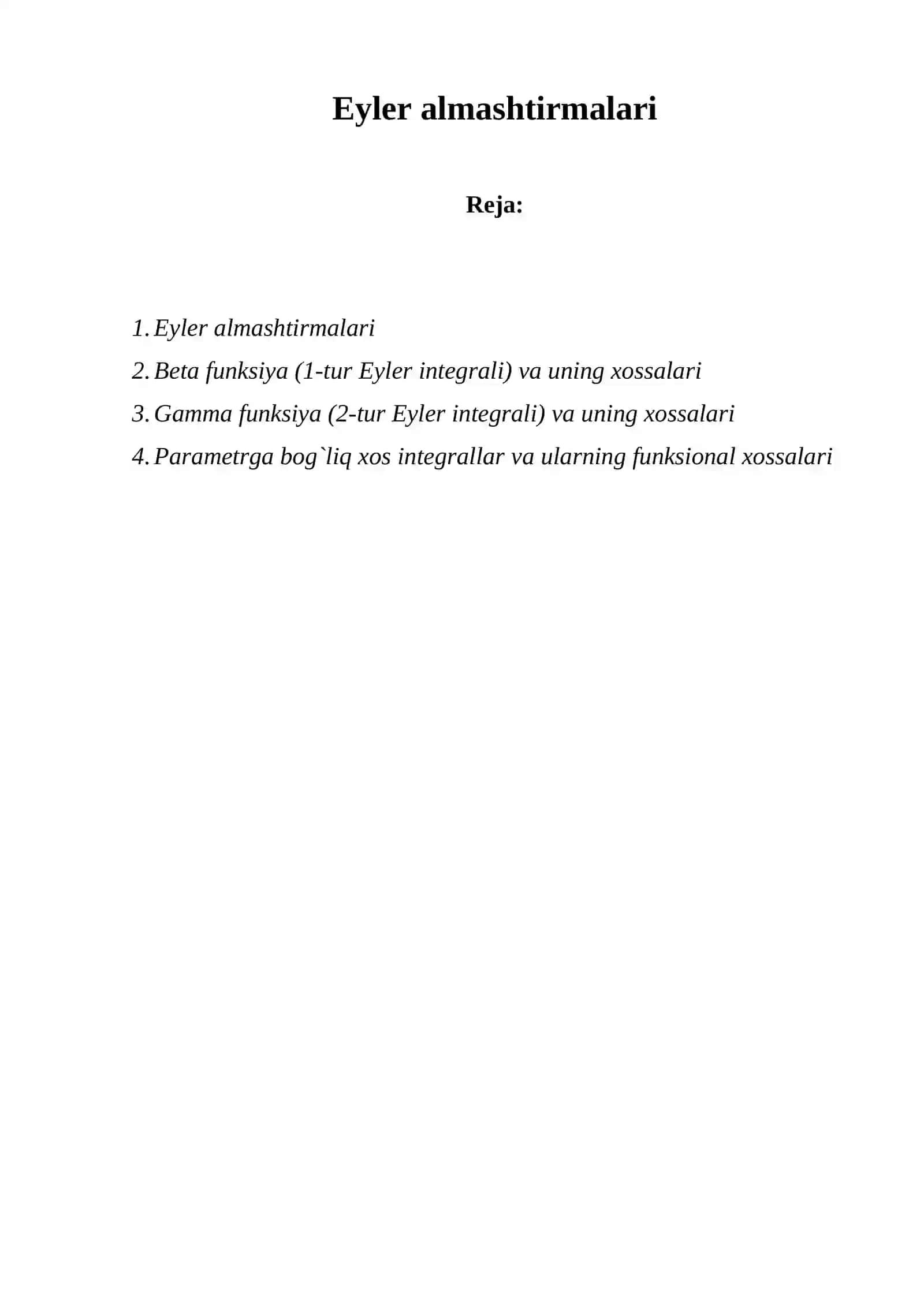 Eyler almashtirmalari 2