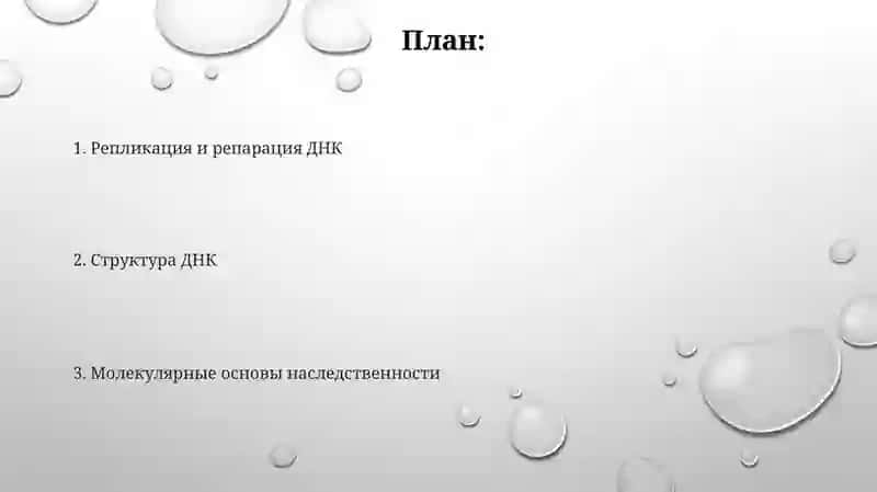 Молекулярные основы наследственности. Строение ДНК. Репликация ДНК. Репарация 2