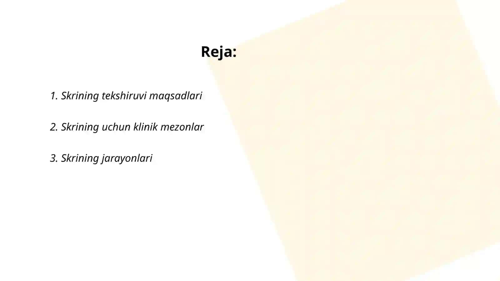 Skrining tekshiruvi 2