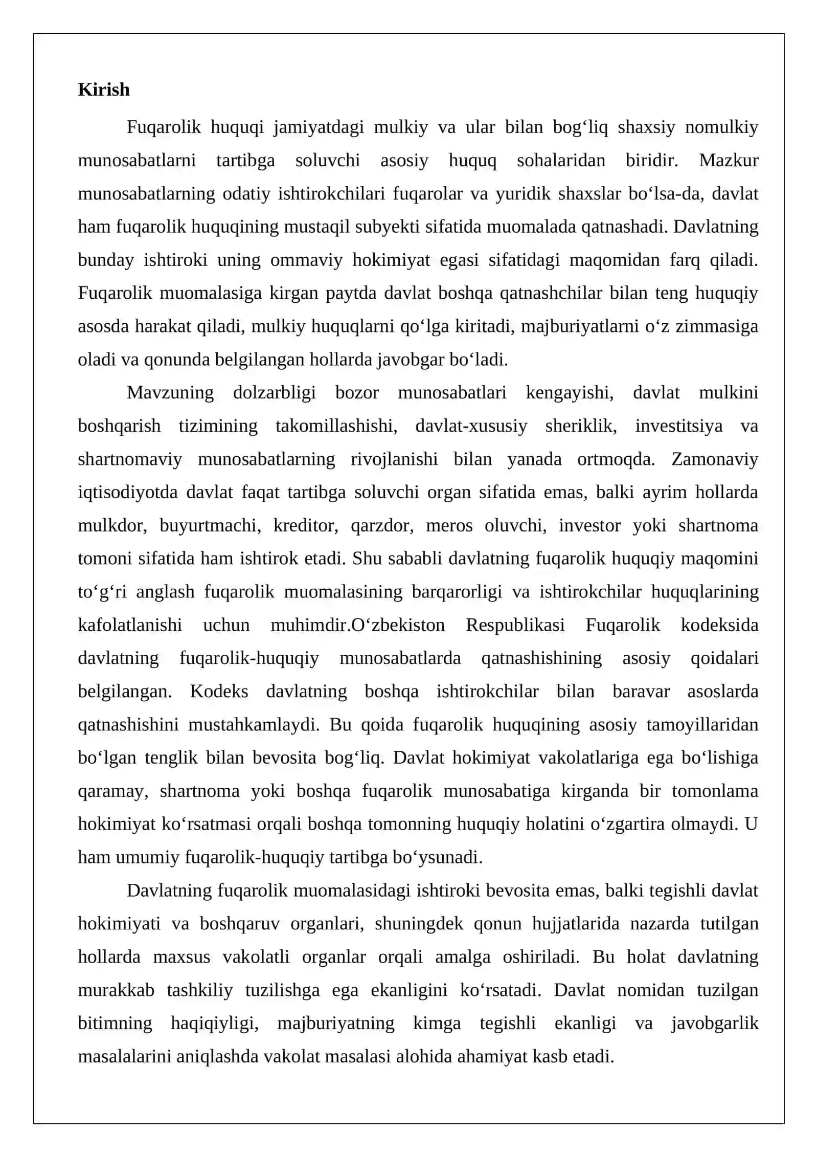 Davlat - fuqarolik huquqining subyekti sifatida 2