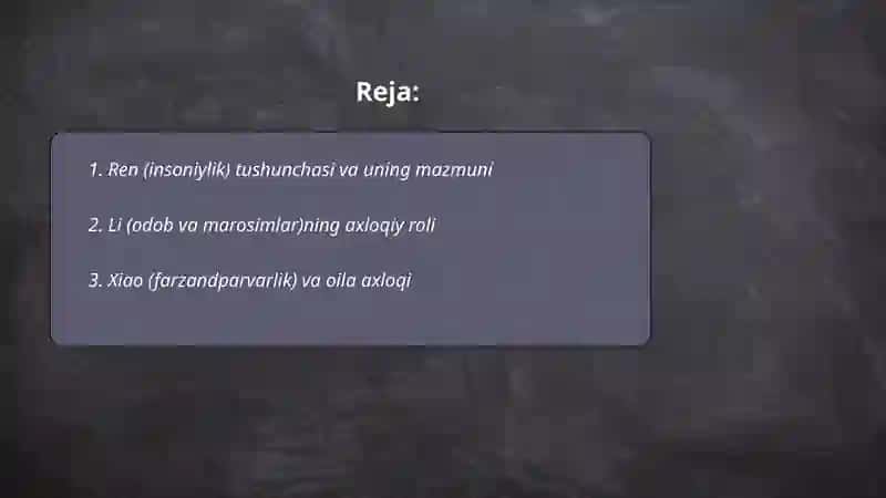 Kanfutsiyning falsafiy va axloqiy gʻoyalari 2