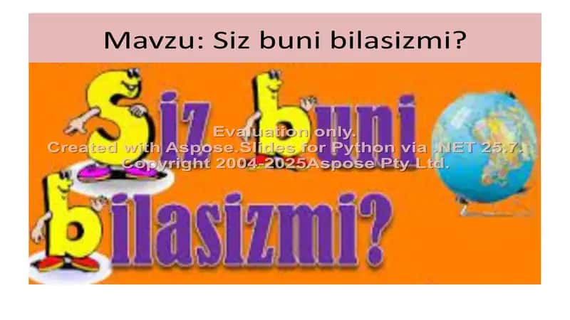 1-sinf ona tili va o‘qish savodxonligi mavzusi "Siz buni bilasizmi?" taqdimoti 2