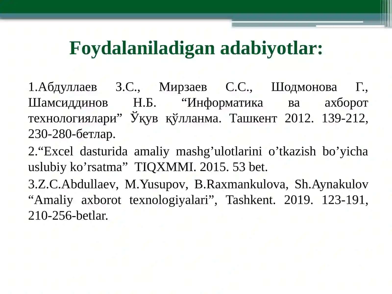 Axborot texnologiyalari 2