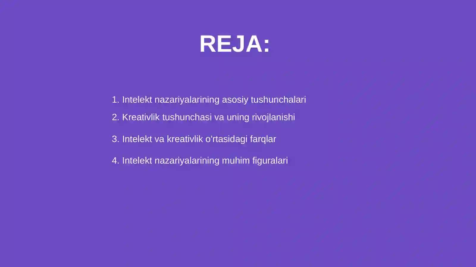 Intelekt va kreativlik nazariyalari 2