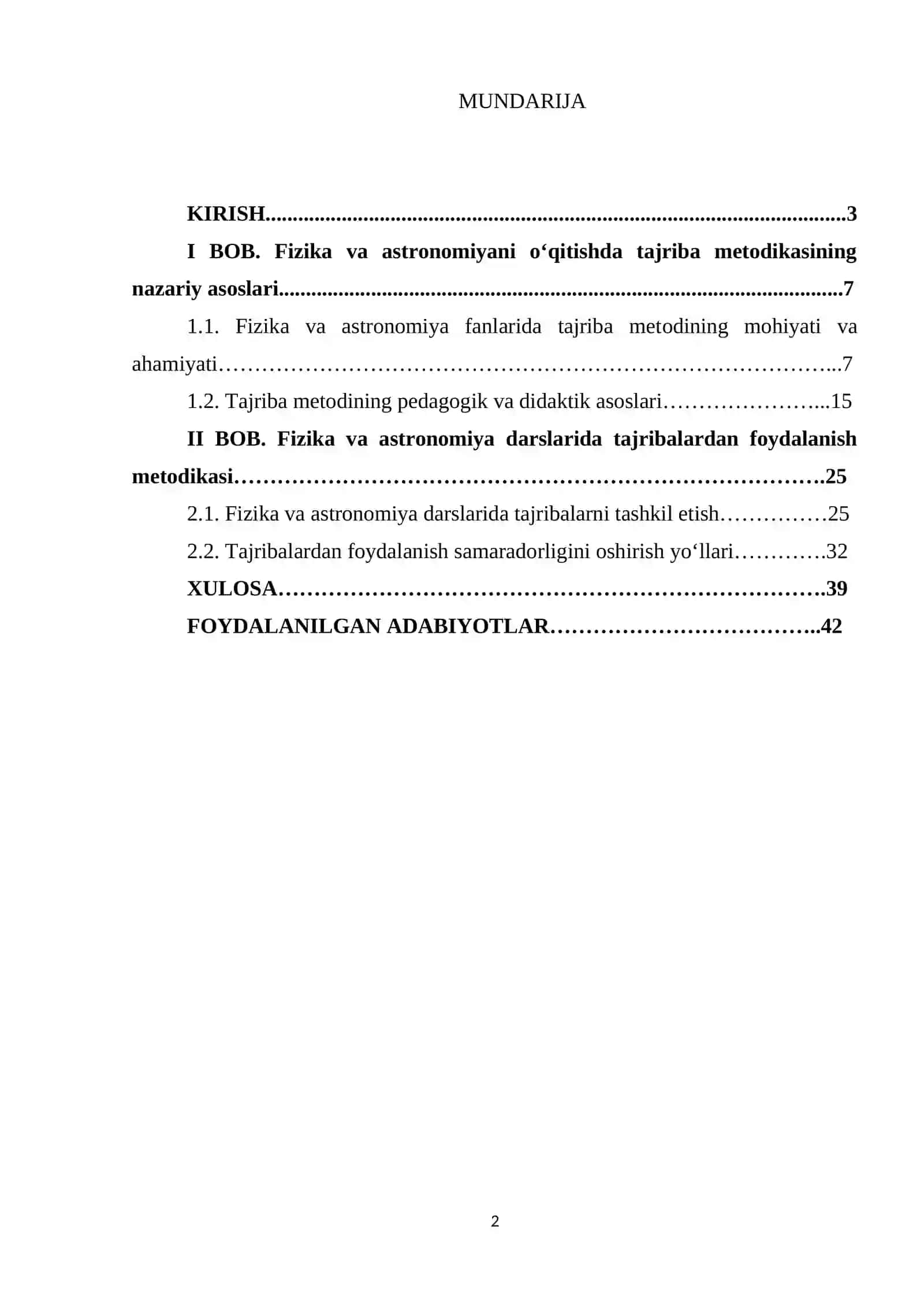 "FIZIKA VA ASTRONOMIYA ÒQITISH METODIKASI" 2