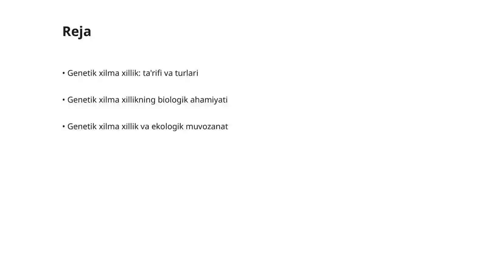 Genetik xilma xillik va uning ahamiyati 2