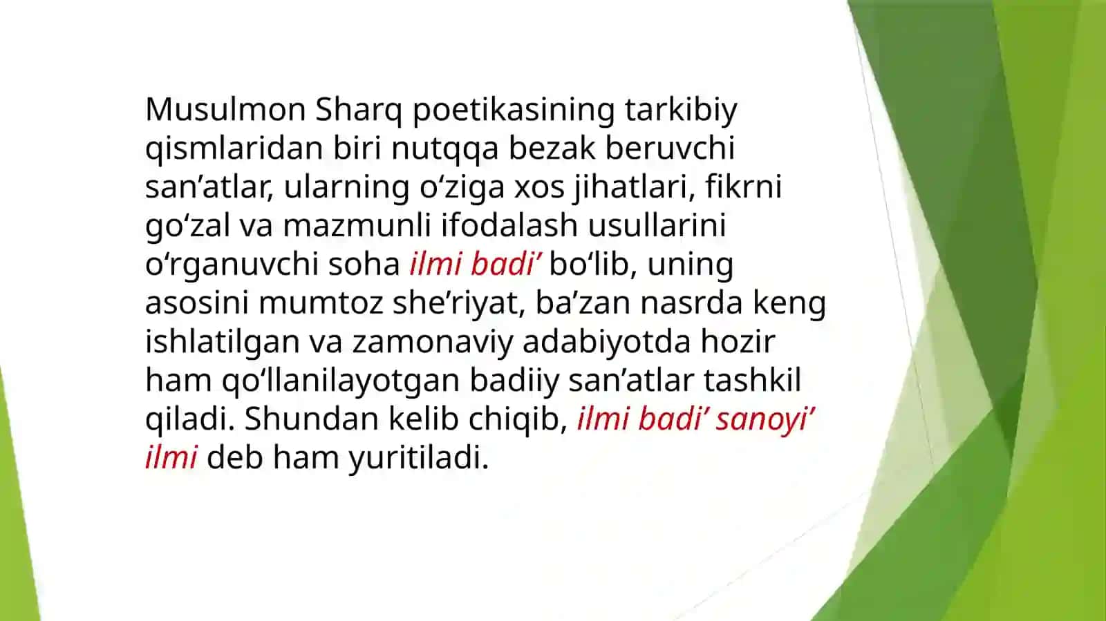 ARUZ VAZNIGA ASOSLANUVCHI BADIIY SAN’ATLAR TASNIFI 2