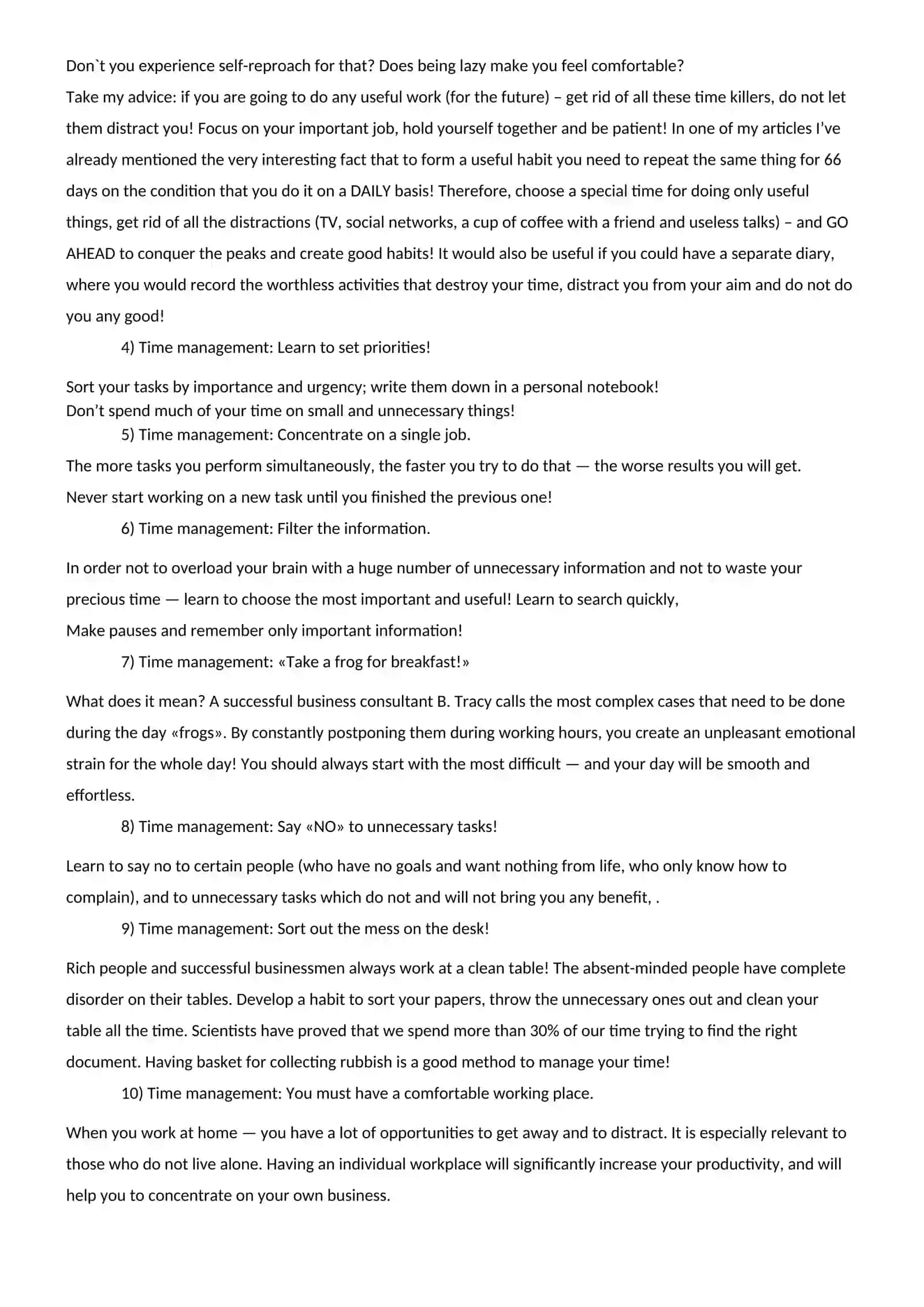 Time Management: 12 Rules 2