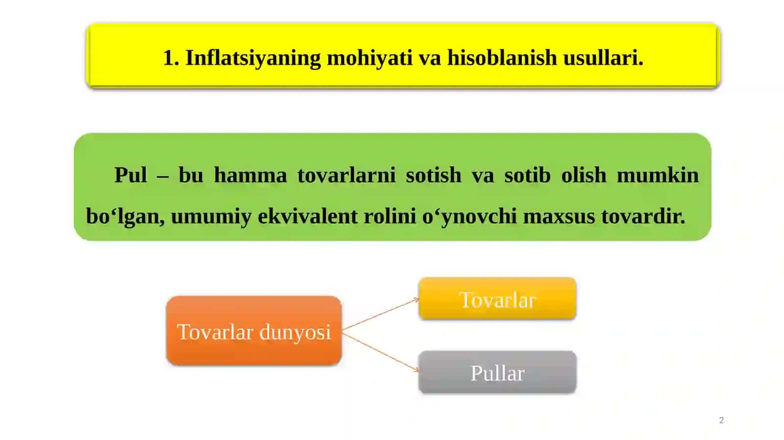 Inflatsiyaning mohiyati va hisoblanishi usullari 2