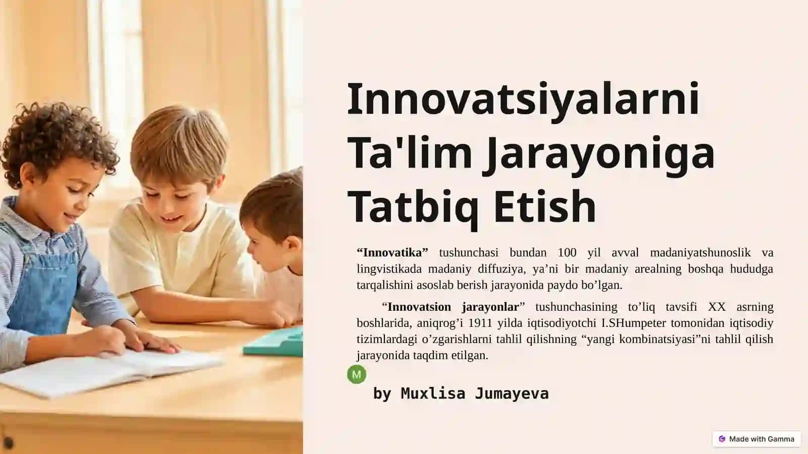 INNOVATSIYALARNI TA’LIM JARAYONIGA TATBIQ ETISHNING TASHKILIY PEDAGOGIK ASOSLARI. MAKTABNI INNOVATSION BOSHQARUV MODELI 2