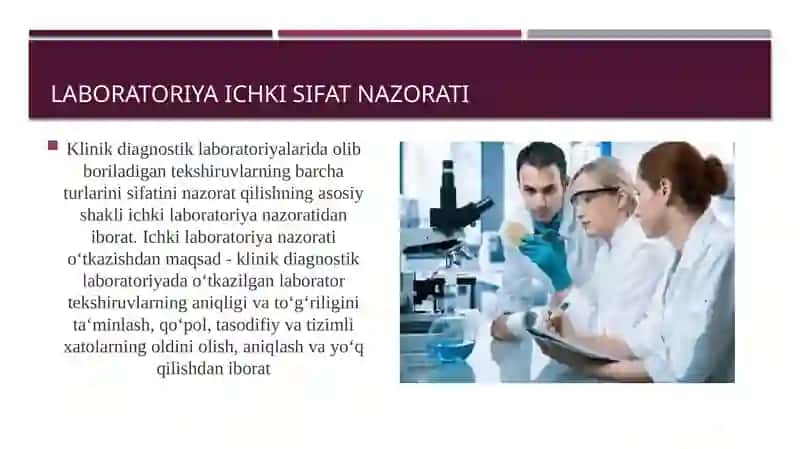 Laboratortekshiruvlar sifatini nazorat qilish 2