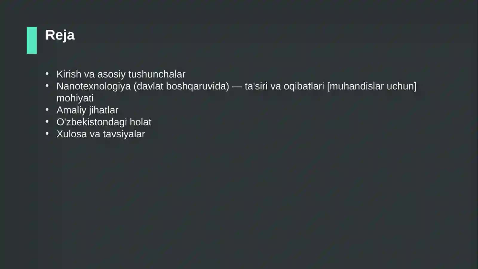 Nanotexnologiya (davlat boshqaruvida) — ta'siri va oqibatlari [muhandislar uchun] 2