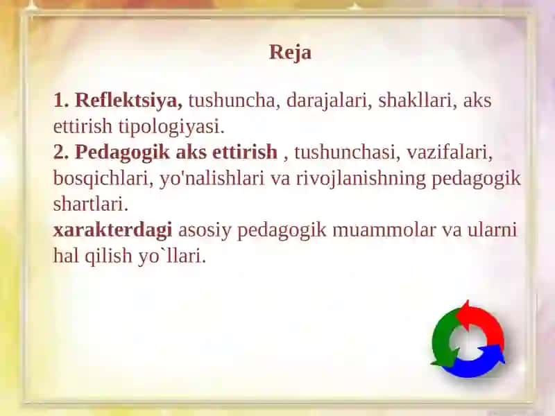Pedagogik refleksiya 2