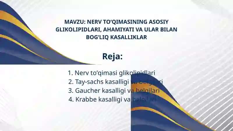 Nerv toʻqimasi glikolipidlari ahamiyati va ular bilan bogʻliq kasalliklar 2