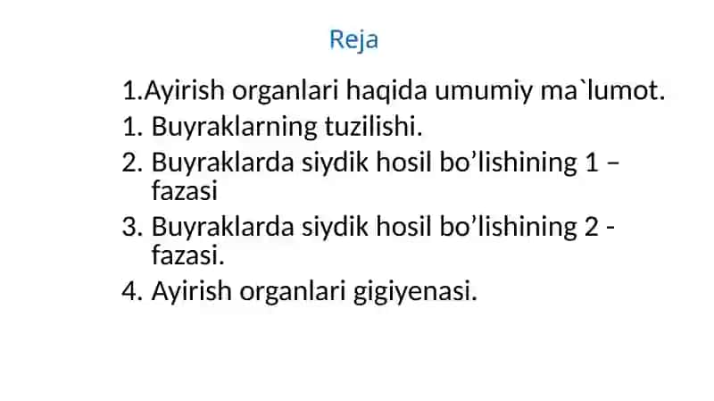 Buyraklarda siydik hosil bo`lishi va yosh xususiyatlari 2
