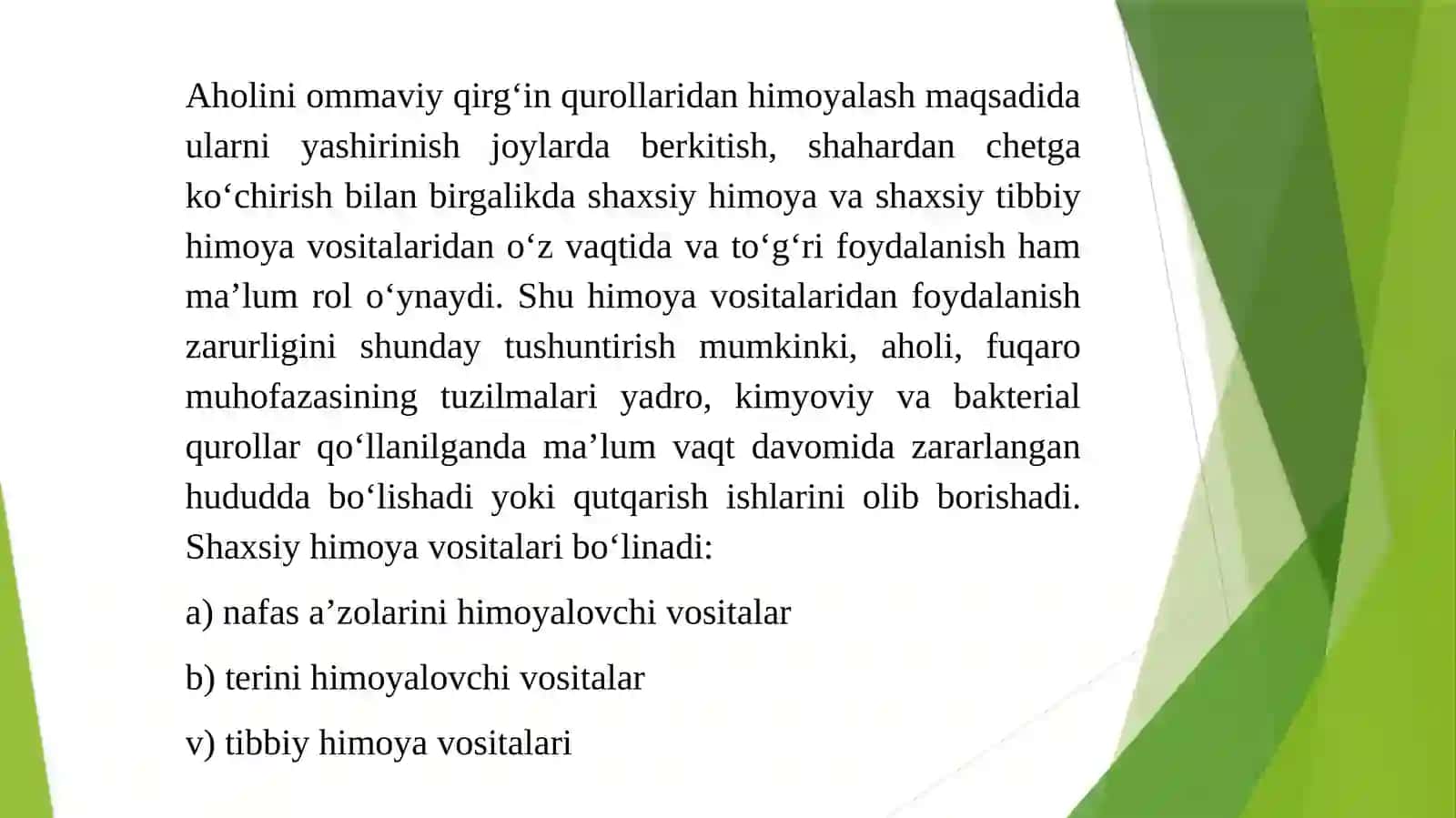 SHAXSIY HIMOYA VOSITALARI 2