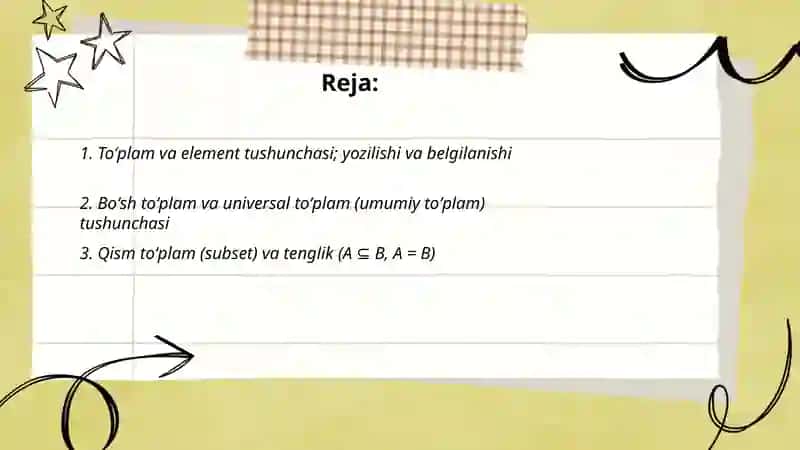 Toʻplamlar va ular ustida amallar 2