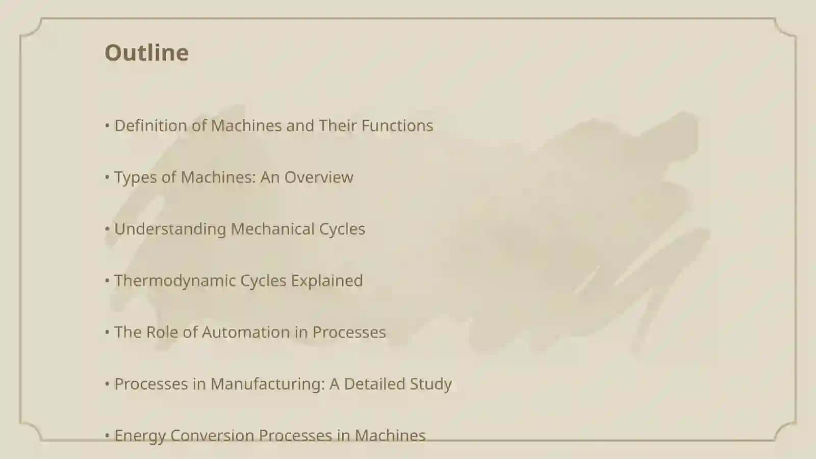 Machines, cycles and processes 2