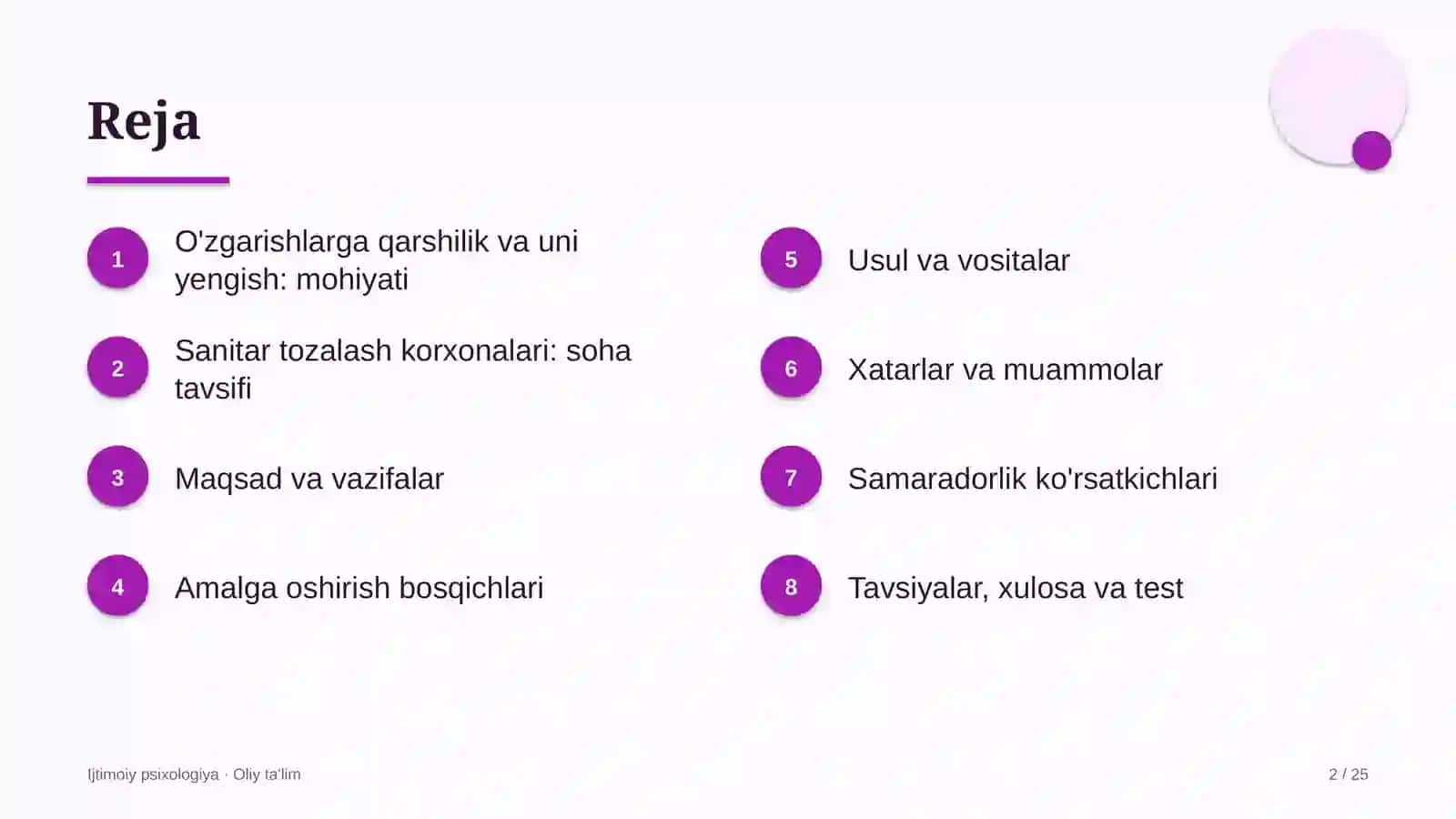 sanitar tozalash korxonalarida o'zgarishlarga qarshilik va uni yengish 1157 2