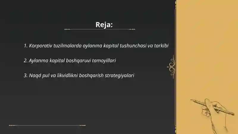 Korporativ tuzilmalarda aylanma kapital 2