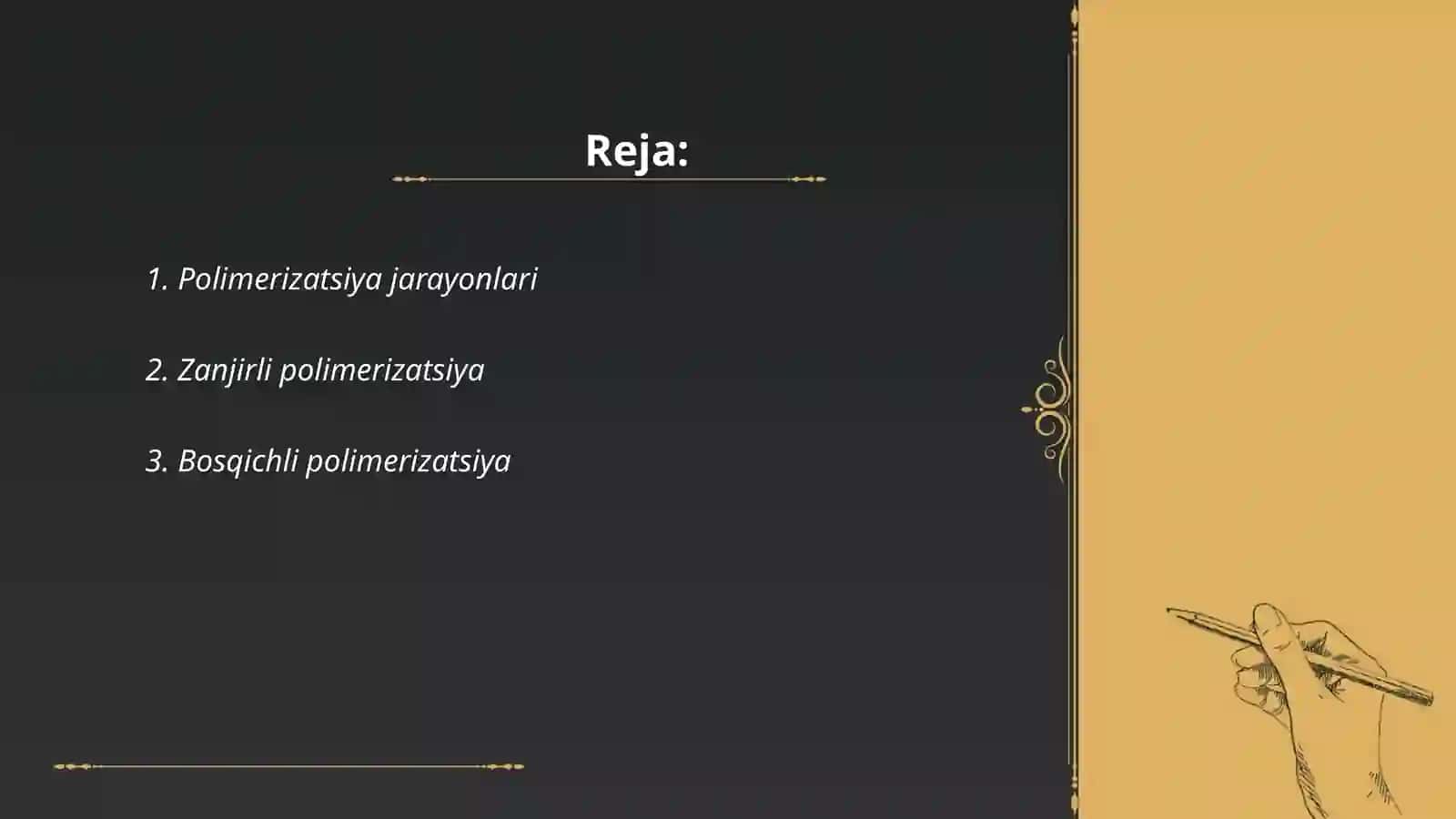 Polimer olish usullari 2