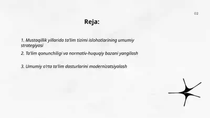 Mustaqillik yillarida O'zbekiston Respublikasida ta'lim sohasida amalga oshirilgan islohotlar 2
