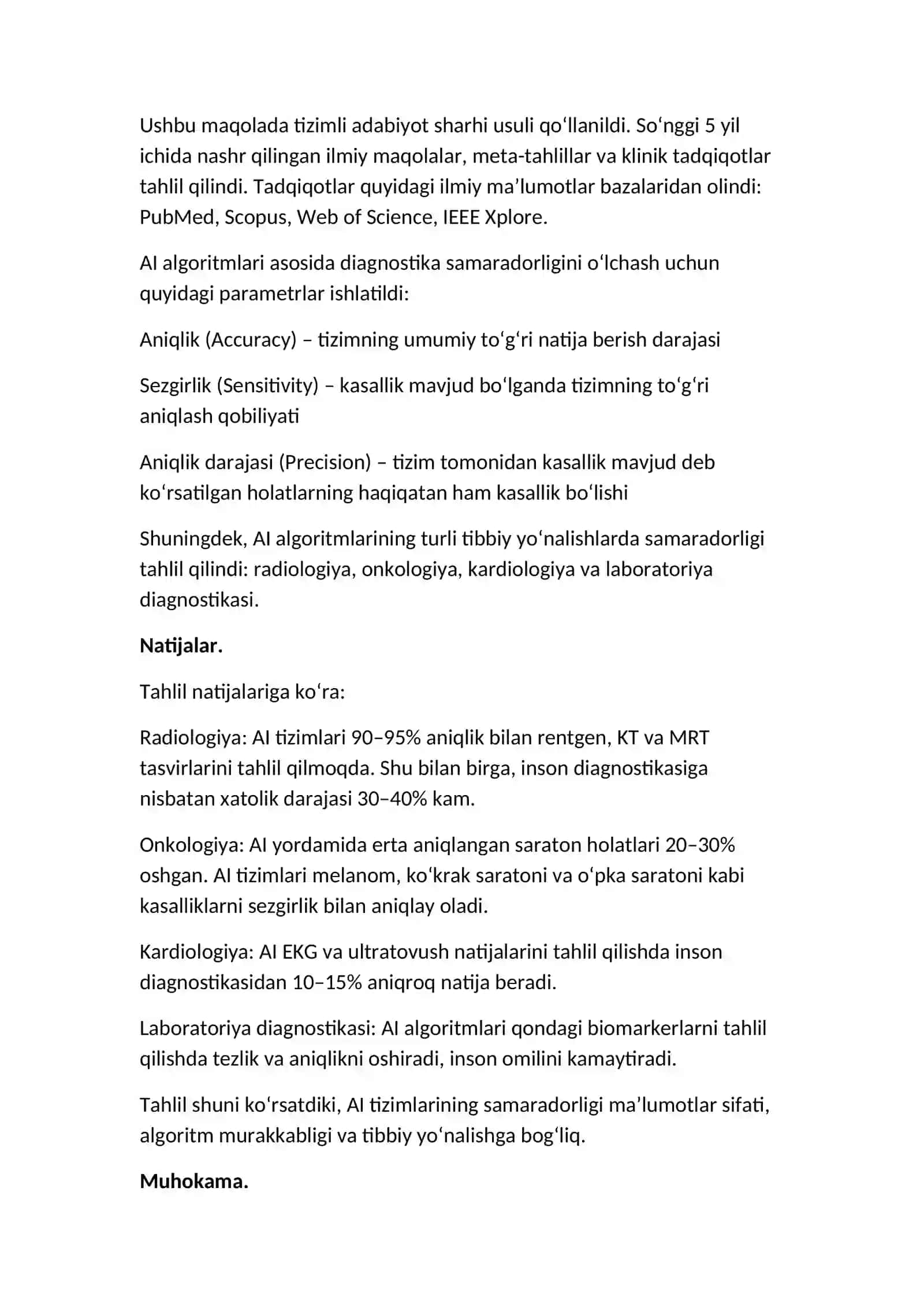 Sun’iy intellekt bilan kasalliklarni erta diagnostika qilish 2