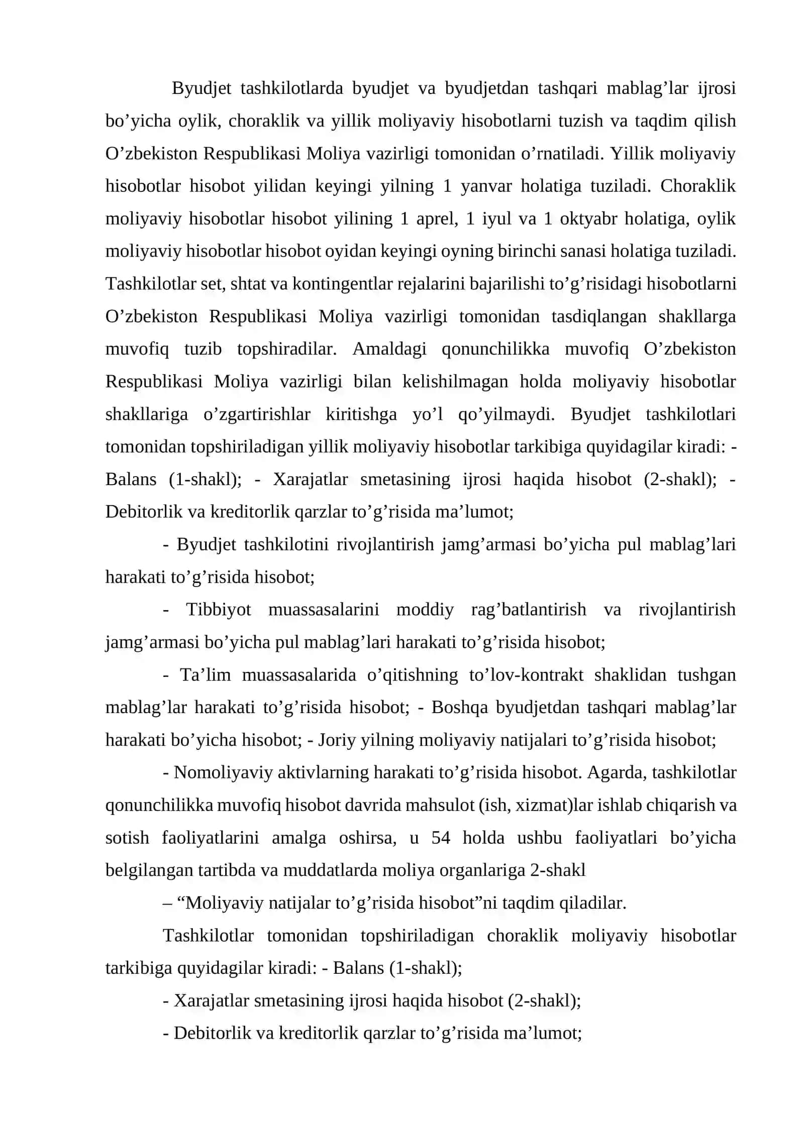 Byudjet tashkilotlarda moliyaviy hisobotlar 2