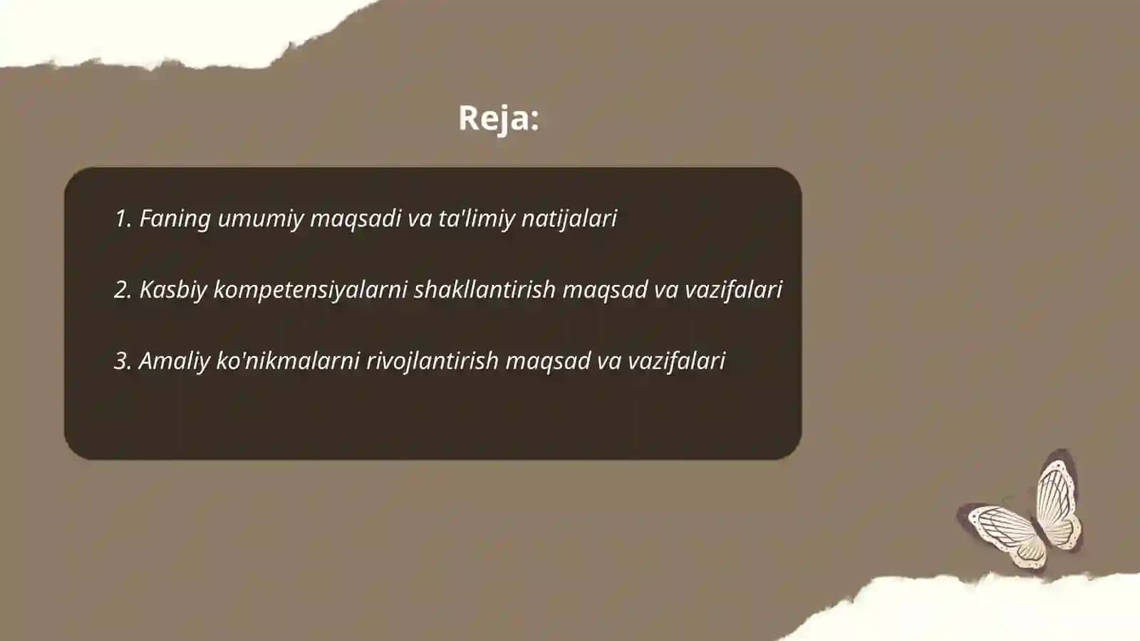 Turopereyting fanining maqsad va vazifalari 2