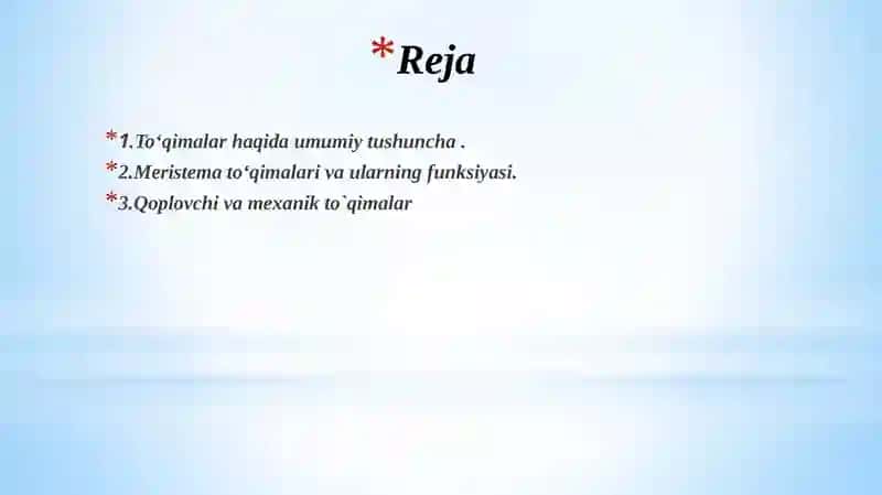 O`simlikto`qimalari 2