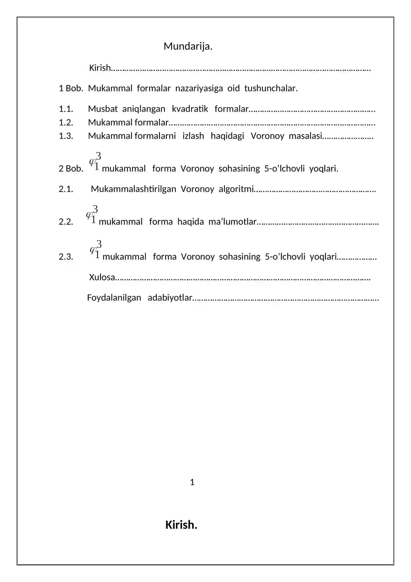 O‘zgaruvchili bosh mukammal formalar 2