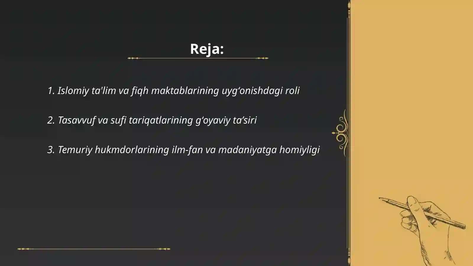 Temuriylar davridagi uyģonishning ğoyaviy omillari 2
