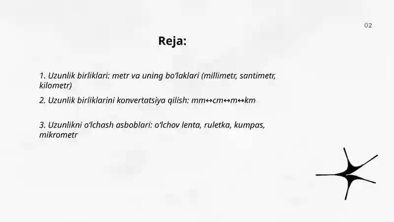 Uzunlik va yuza oʻlchov birliklari 2