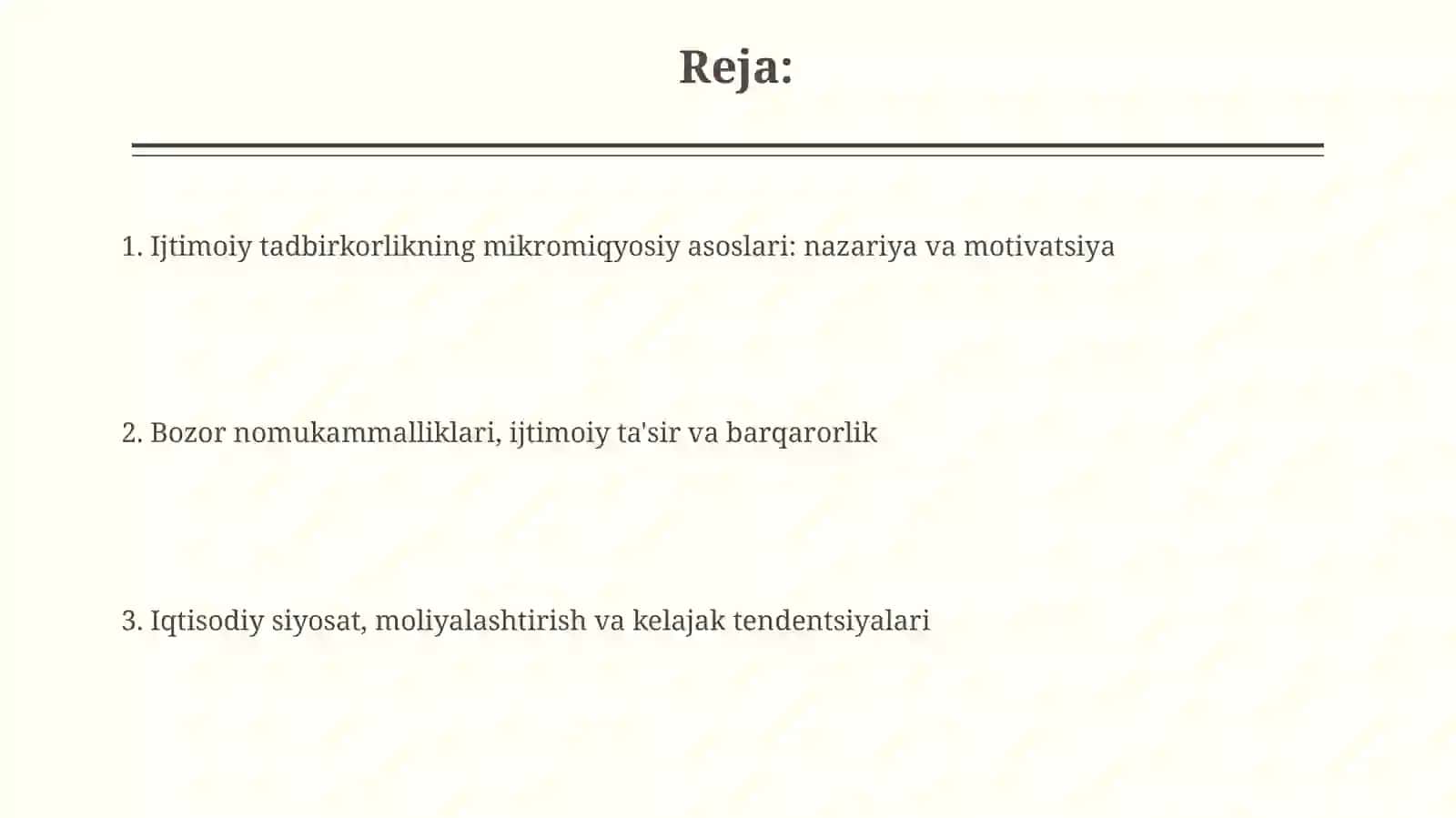 Ijtimoiy tadbirkorlik va uning mikroiqtisodiy asoslari 2