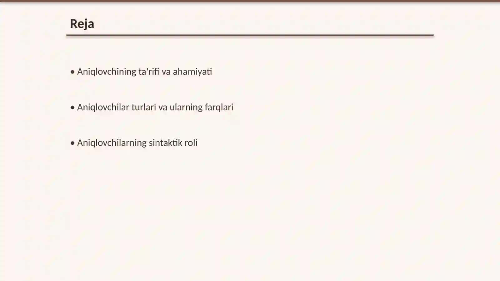Aniqlovchi va uning turlari 2