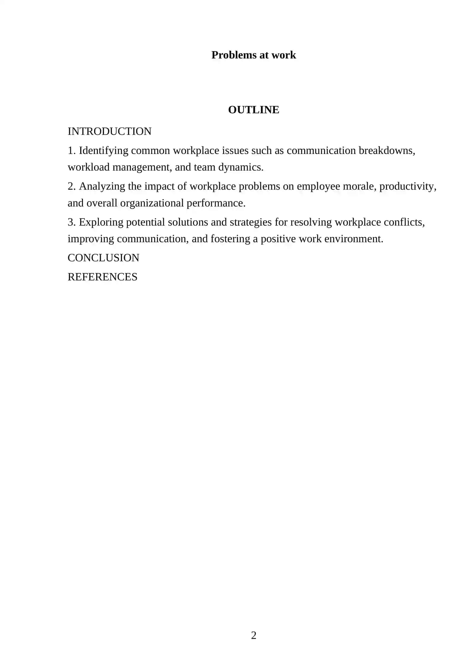 Independent work: Problems at work 2