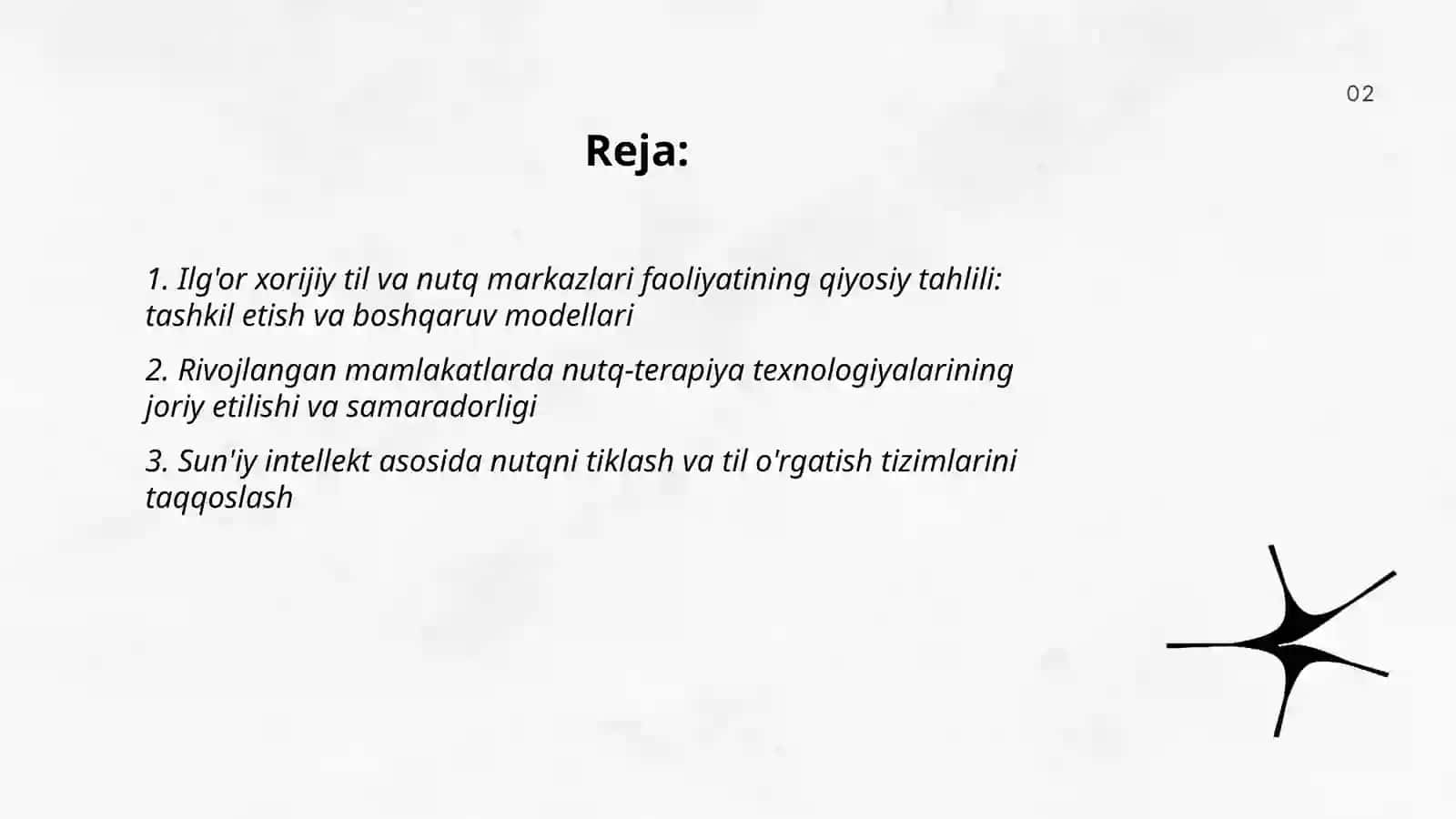 İlgʻor xorijiy tajribalar asosida,til va nutq markazlarida olib borilayotgan ishlar qiyosiy tahlili va texnologiyalarni joriy qilish 2