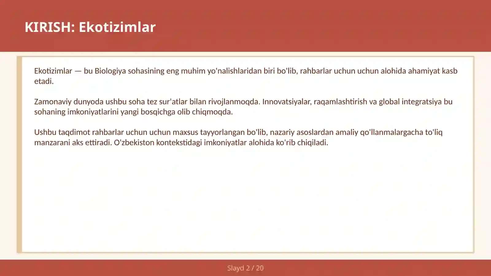 Ekotizimlar 2