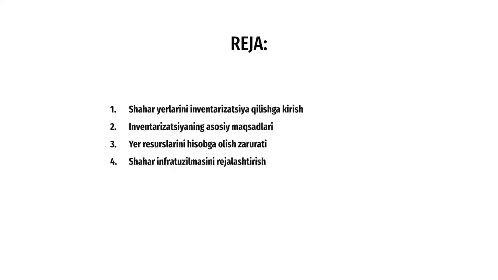 Shahar yerlarini inventarizatsiya qilishning maqsadi 2