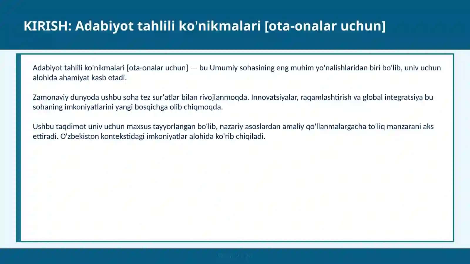 Adabiyot tahlili ko'nikmalari [ota-onalar uchun] 2