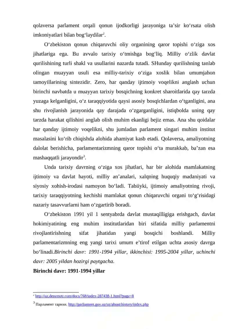 O‘zbekistonda demokratik, fuqarolik jamiyati asoslarining shakllanishi, amalga oshirilgan siyosiy islohotlar 2