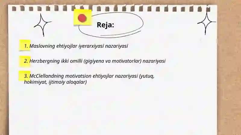 Motivasiyaning psixologik nazariyalari 2