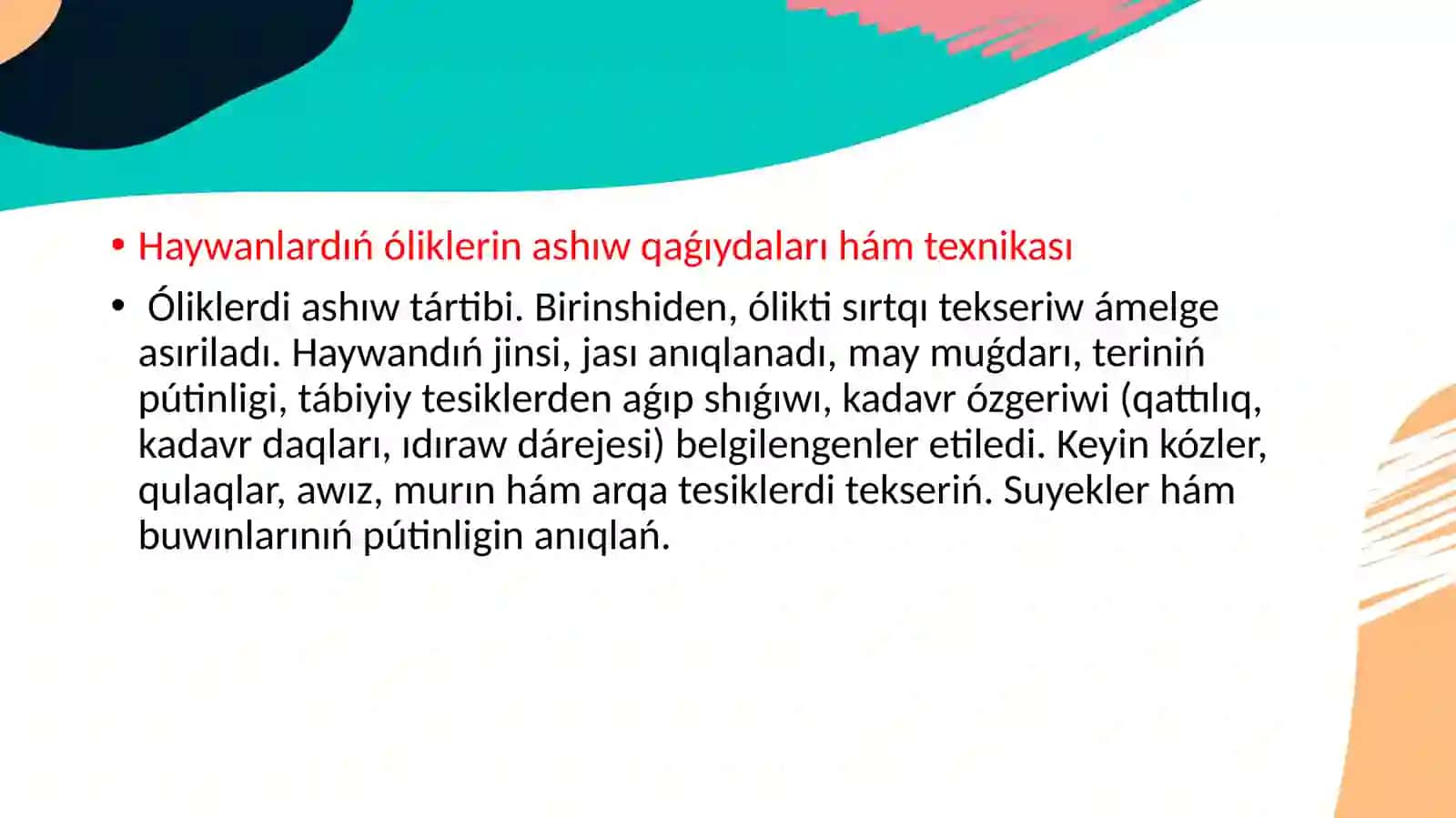 Awıl-xojalıq haywanlarınıń óligin jarıw 2